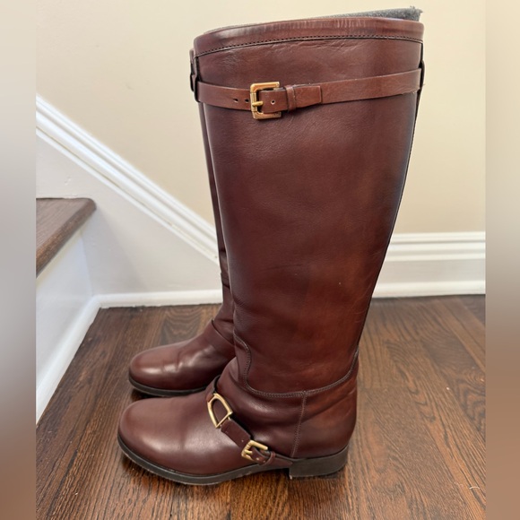 Ralph Lauren Purple Label Zuri Brown Leather Riding Boots size 7 - Picture 3 of 7